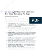 56 Strategic Objective Examples For Your Company To Copy: Financial Objectives