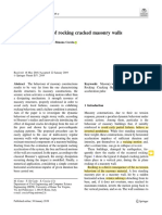 Dynamic Response of Rocking Cracked Masonry Walls