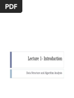 Lecture 1-Introduction: Data Structure and Algorithm Analysis