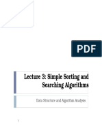 Lecture 3: Simple Sorting and Searching Algorithms: Data Structure and Algorithm Analysis