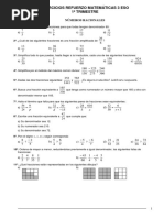 Ejercicios Refuerzo Matemáticas 3 Eso 1º Trimestre