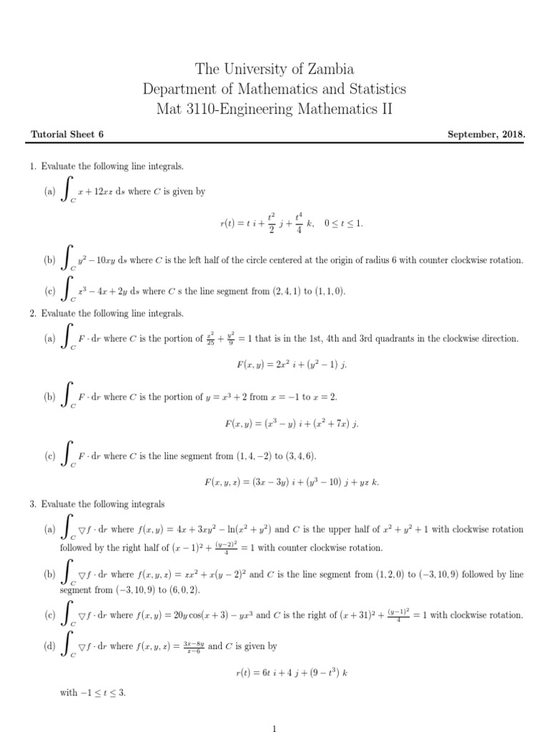 Line Integrals and Vector Fields Tutorial | PDF | Spacetime ...