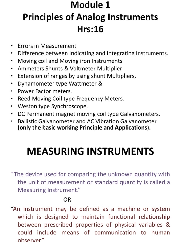 Analog Instruments | PDF | Inductor | Observational Error