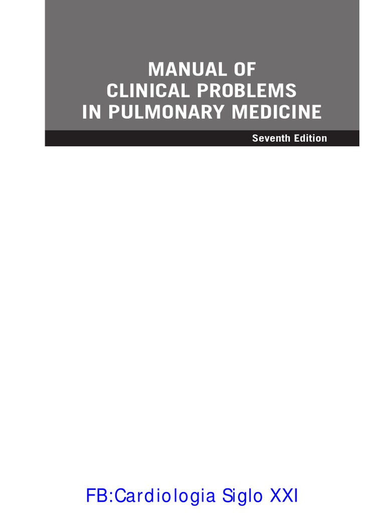 Manual Of Clinical Problems In Pulmonary Pdf Radiography Pneumonia