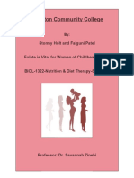 Folate and Women of Child Bearing Age