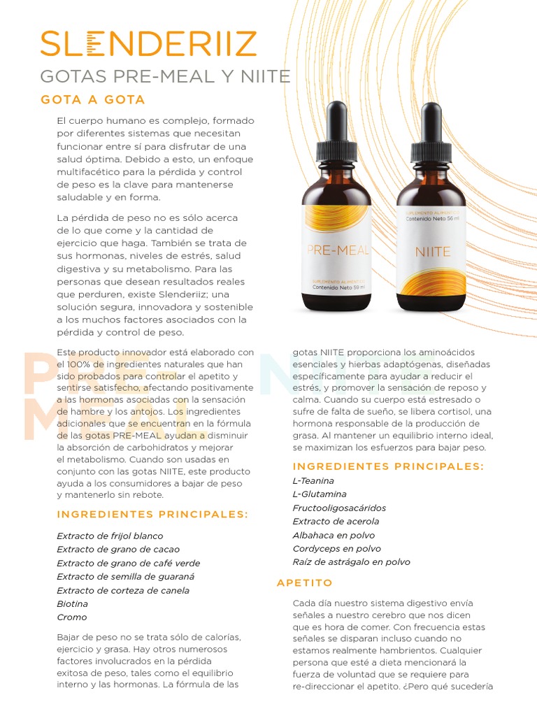 Slenderiiz Gotas Dia y Noche PDF Version 1 PDF PDF Metabolismo