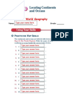 World Geography Lesson 6 Locating Continents and Oceans Worksheet