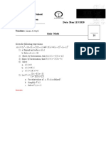 Al-Manar Modern School Raselmatn - Lebanon Name: - Date: Mon 11/5/2020 Grade: 8 Time:40 Minutes Teacher: Quiz-Math