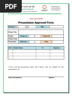 Presentaion Approval Form: Computer Engineering Department