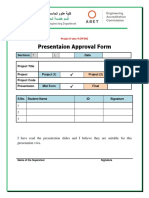 Presentaion Approval Form: Computer Engineering Department