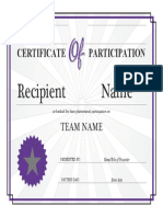 Certificate Participation: Recipient Name