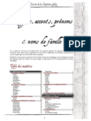 Langues Accents Noms Prenoms PDF, PDF, la communication