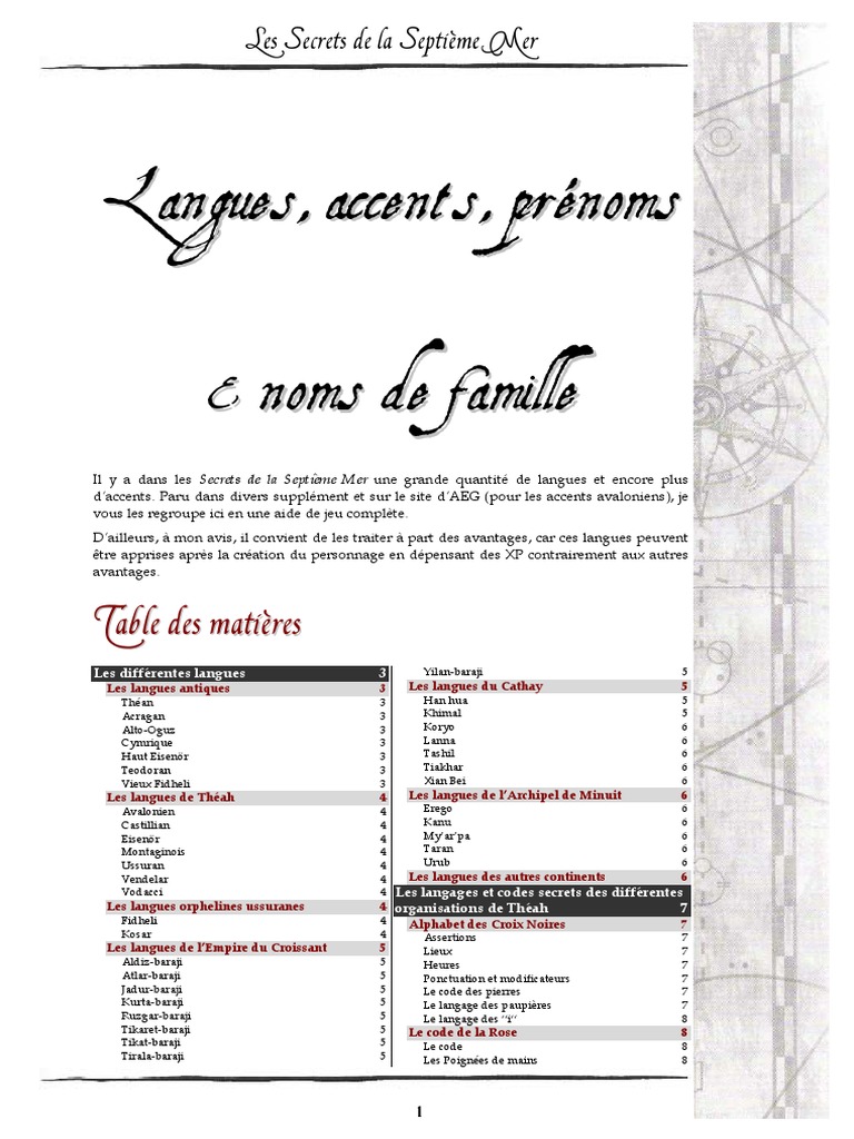 Langues Accents Noms Prenoms PDF PDF la communication Sémiotique