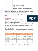 Sensibilidad y Selectividad