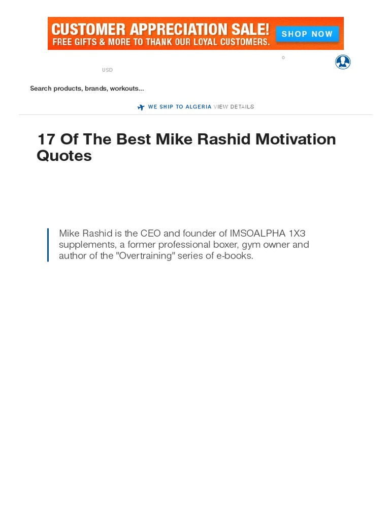 17 of The Best Mike Rashid Motivation Quotes - Muscle & Strength | PDF ...