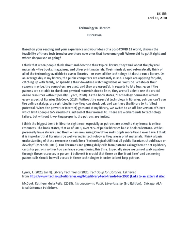 655 Technology in Libraries | PDF | Librarian | Information Science