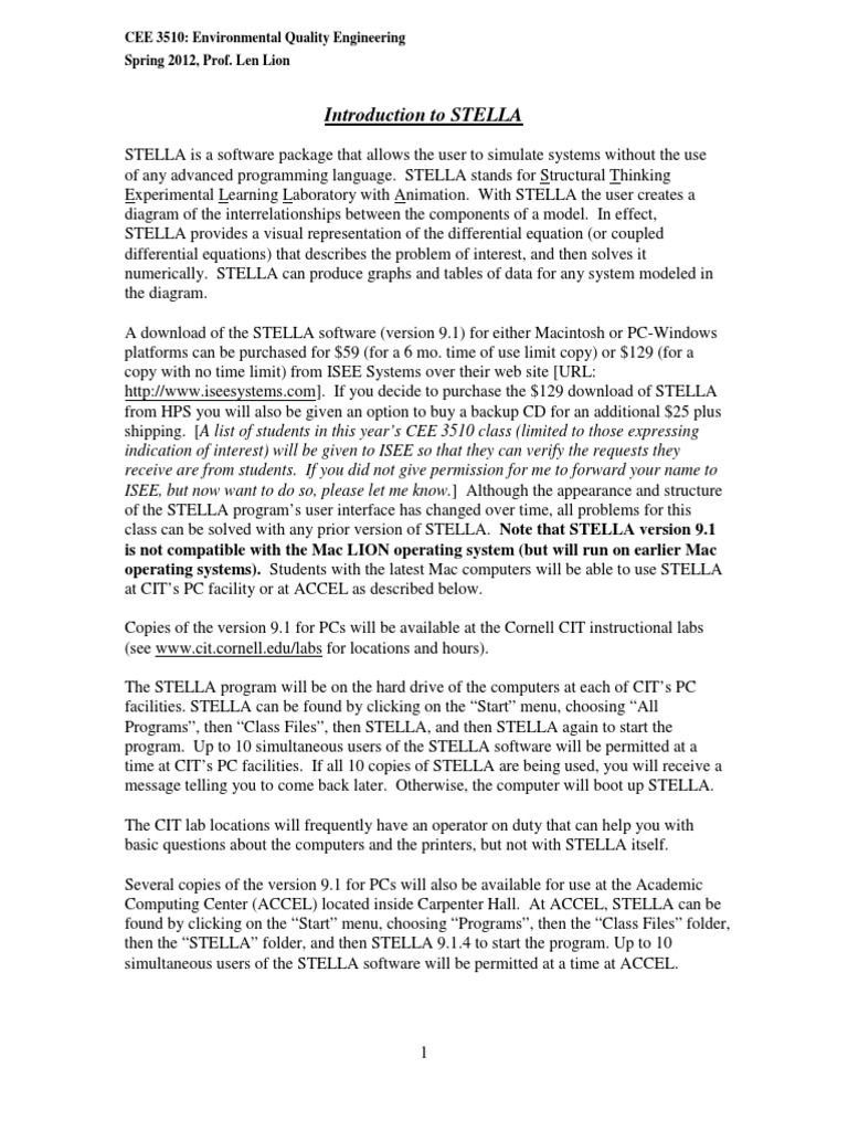 Introduction to STELLA Modeling Software | PDF | Personal Computers ...