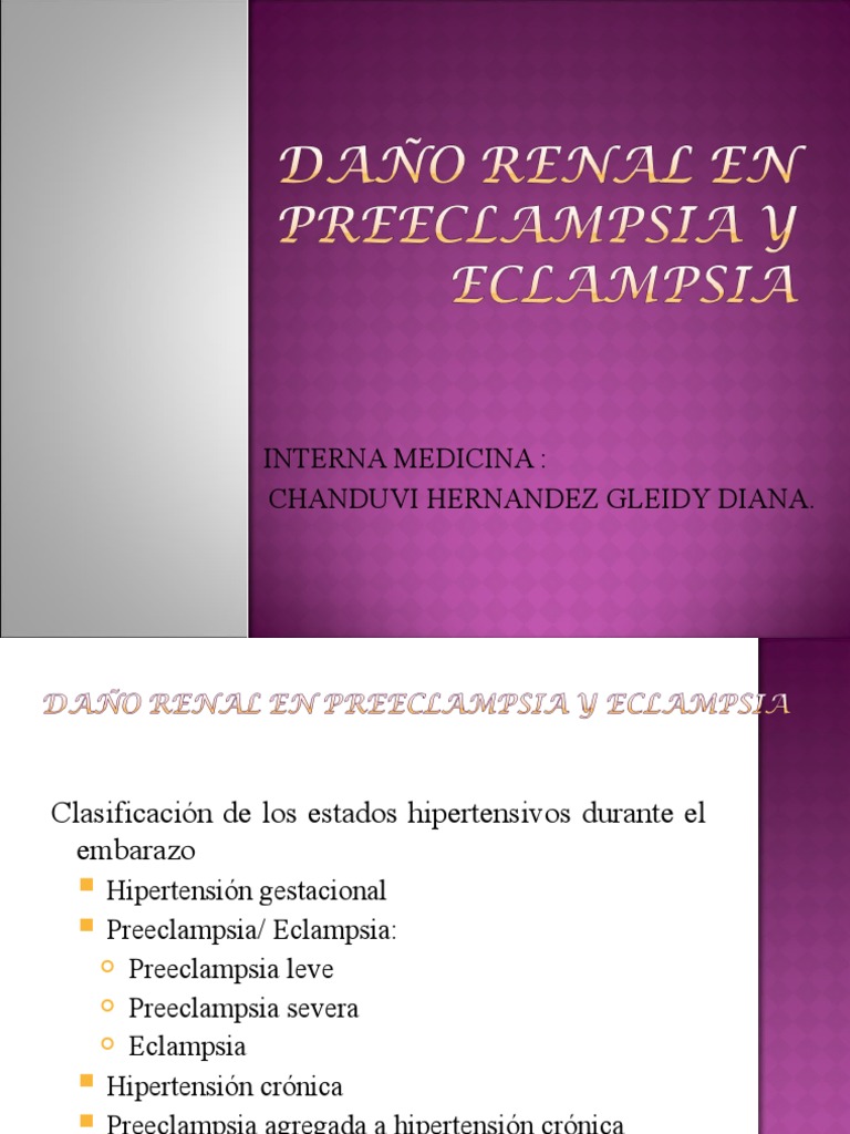 Aaaaaaaaa DAÑO RENAL EN PREECLAMPSIA Y ECLAMPSIA PDF Riñón Rtt
