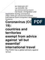 Covid Exempt Countries