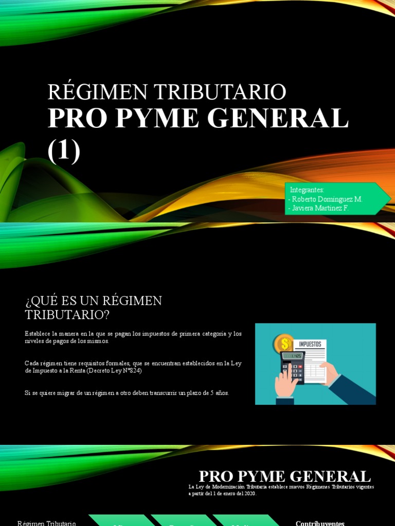 Régimen Tributario Pro Pyme General | PDF | Pequeñas y medianas ...