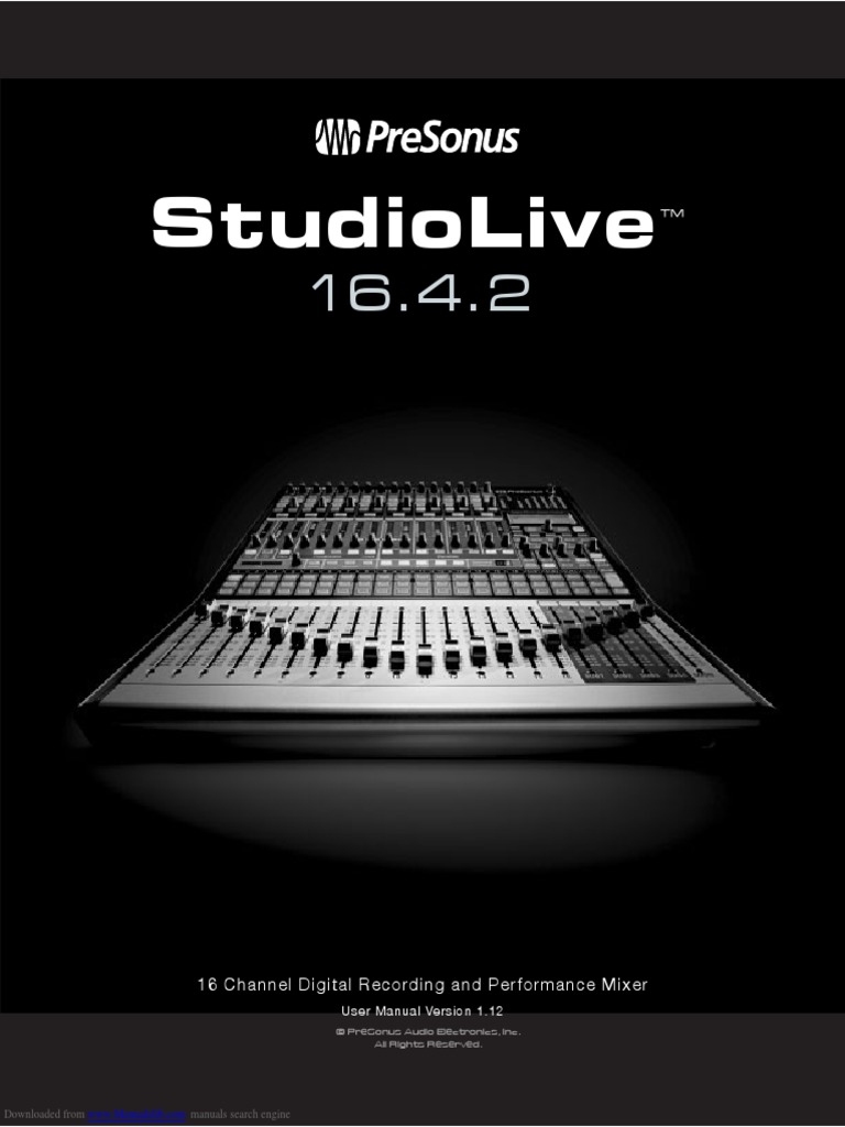 Studiolive: 16 Channel Digital Recording and Performance Mixer | PDF ...