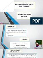 Sistem Persamaan Linear Tiga Variabel