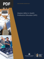 Masters (MSC) in Health Professions Education (Hpe)