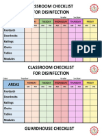 Checklist For Disinfection