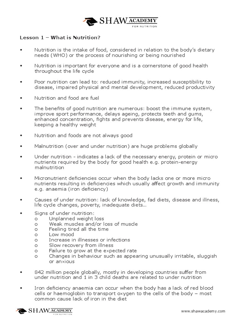 Understanding Nutrition and Health | PDF | Human Nutrition | Malnutrition