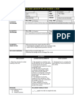 English Lesson Plan Form 1 2020: Date DAY Level Time Focus Skills Class Topic Theme Main Skill: Comp. Skill