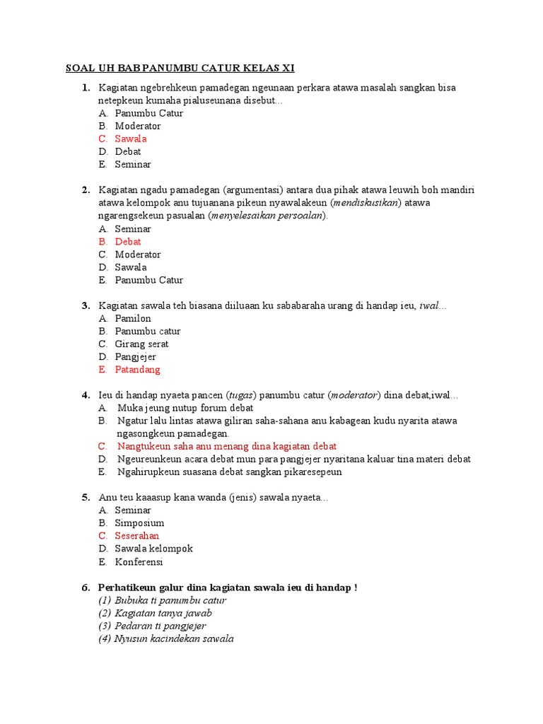 Soal Uh Bab Panumbu Catur Kelas Xi