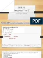 Toefl Structure Test 2: Drs.Y.E.Budiyana, MA TESOL
