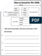 Like and Don't Like Substitution Table Worksheet PDF