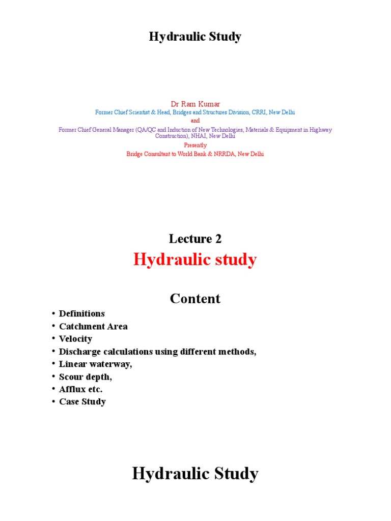 Hydraulic Study and Discharge Calculations | PDF | Drainage Basin | Flood