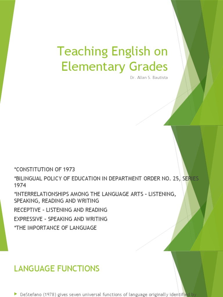 Teaching English in Elementary Grades | PDF | Language Arts & Discipline