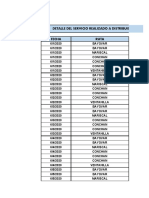 Detalle Del Servicio Realizado A Distribuidora Paci