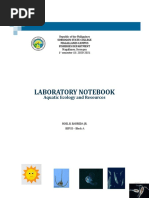 Laboratory Notebook: Aquatic Ecology and Resources