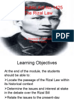 The Significance of Republic Act 1425, "Rizal Law