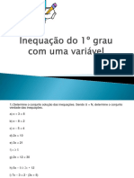 Inequação do 1º grau com uma variável