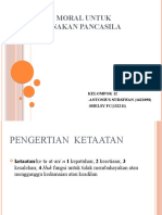 KETAATAN MORAL UNTUK MELAKSANAKAN PANCASILA Tugas