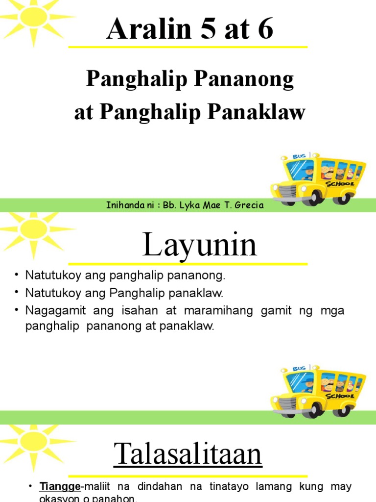Panghalip Pananong at Panaklaw | PDF