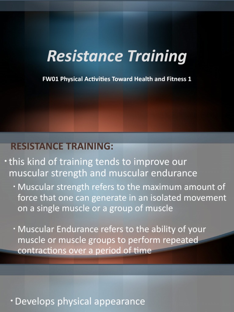 Resistance Training Benefits & Guidelines | PDF | Strength Training ...