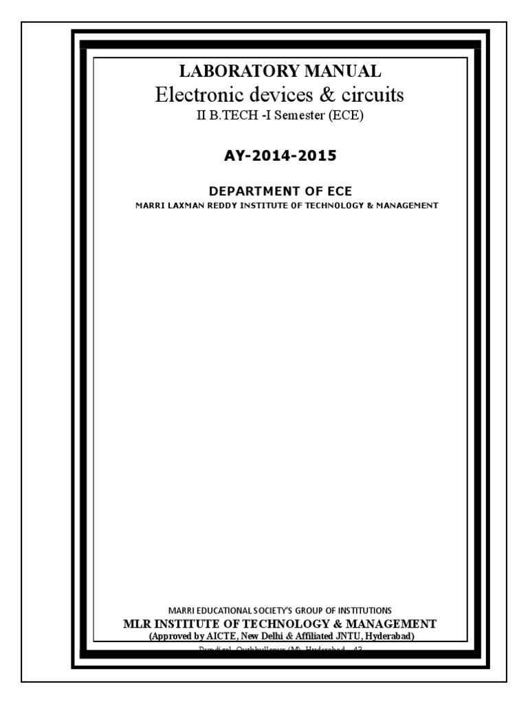 Electronic Devices & Circuits Laboratory Manual PDF Field Effect