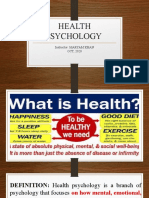Health Psychology: Instructor: MARYAM KHAN OCT, 2020