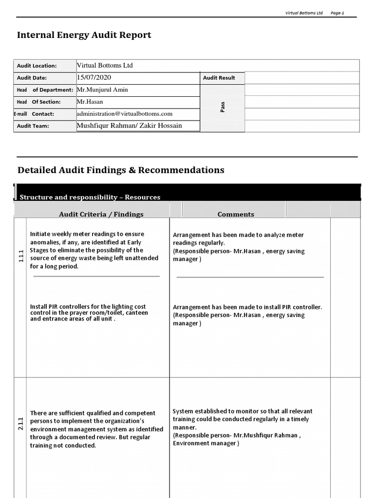 Energy Audit Report | PDF