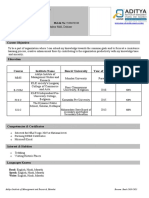 Rashmi Mansingh Kate Resume for Aditya Institute