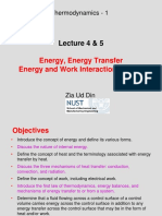 Lecture 4 & 5: Energy, Energy Transfer Energy and Work Interactions (Ch-2)
