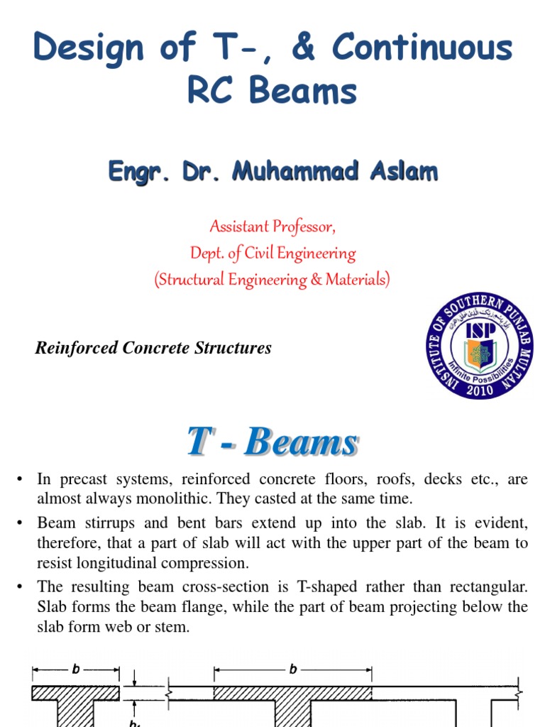T-Beam Design and Analysis Guide | PDF | Beam (Structure) | Reinforced ...