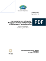 Overcoming Barriers To Financing Waste Management Systems and Reducing Marine Litter: APEC Policy and Practice Recommendations
