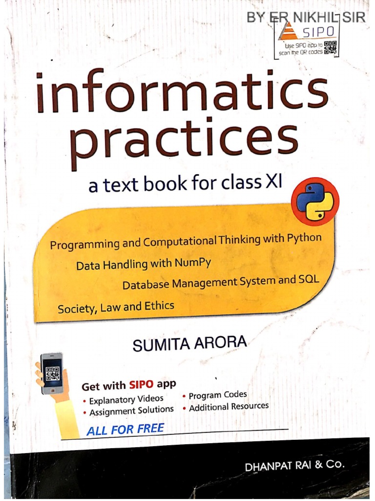 Information Practices IP Class 11 Sumita Arora Full Book High Quality | PDF